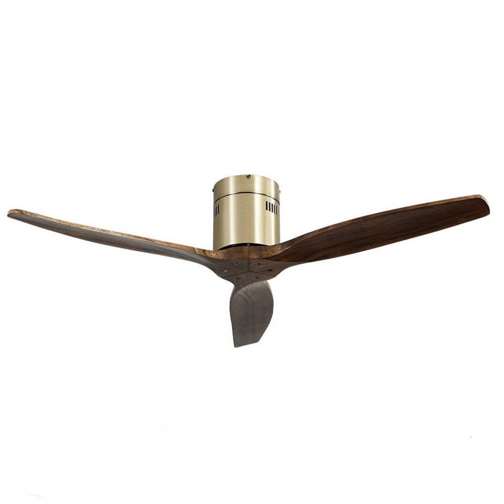 Fabrilamp, Ventilador Aguilon DC Cuero 132Ø 3 Aspas Roble, Mando y Temporizador 128290364