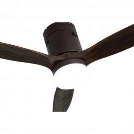 Fabrilamp, Ventilador Aguilon DC Marron 132Ø 18w 3 Aspas Roble, Mando y Temporizador 128291302
