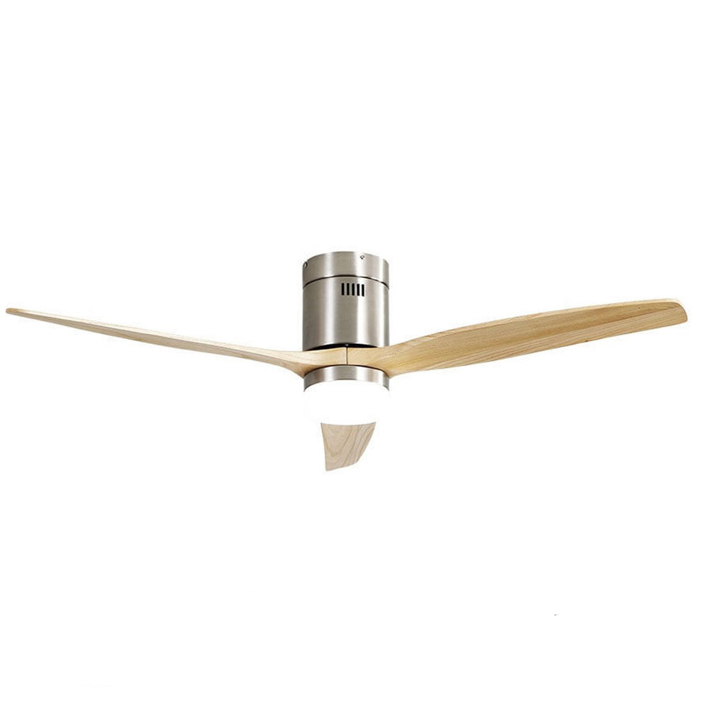 Fabrilamp, Ventilador Aguilon DC Niquel 132Ø 18w 3 Aspas Haya, Mando y Temporizador 128291342