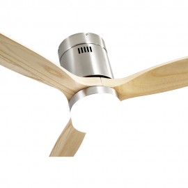 Fabrilamp, Ventilador Aguilon DC Niquel 132Ø 18w 3 Aspas Haya, Mando y Temporizador 128291342