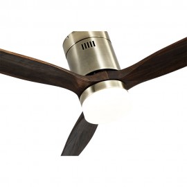 Fabrilamp, Ventilador Aguilon DC Cuero 132Ø 18w 3 Aspas Roble, Mando y Temporizador 128291364
