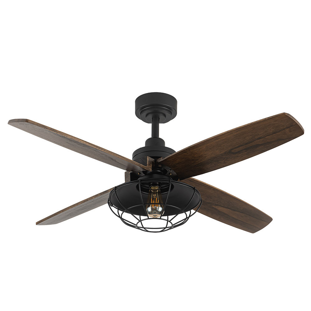 Fabrilamp, Ventilador Aquilo DC Negro 119,4Ø 1xE27 Mando Memoria y temporizador 182291409