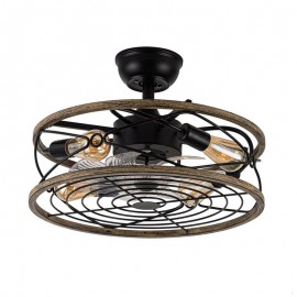 Fabrilamp, Ventilador Arcadia DC Negro 50Ø 4xE27 3 Aspas Mando y Temporizador 185694809