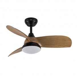 Ventilador Atomo DC Negro-Madera Oscura 91Ø 24w 3aspas Mando Memoria Y Temporizador 212991385