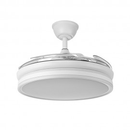 Fabrilamp, Ventilador Bayomo DC Blanco Plegable 108Ø 72w Mando Memoria y temporizador 142591401