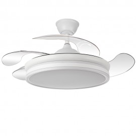 Ventilador Bayomo Blanco Plegable dc 108Ø 59w Dimable Regulable Intensidad CCT Mando Memoria y temporizador 142591401