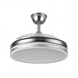 Fabrilamp, Ventilador Bayomo DC Niquel Plegable 108Ø 72w Mando Memoria y temporizador 142591403