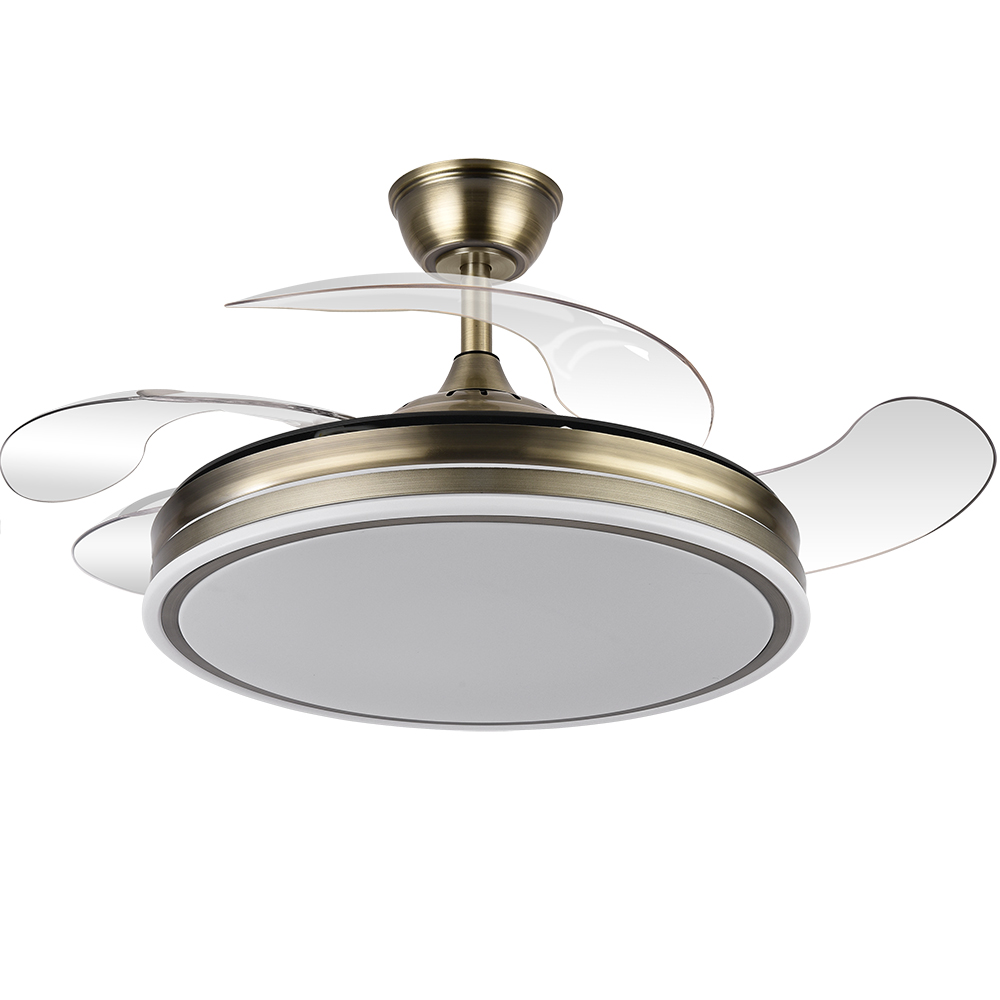 Fabrilamp, Ventilador Bayomo DC Cuero Plegable 108Ø 72w 3 Aspas Mando Memoria y Temporizador 142591414