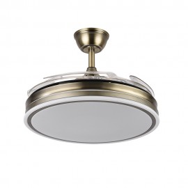 Fabrilamp, Ventilador Bayomo DC Cuero Plegable 108Ø 72w 3 Aspas Mando Memoria y Temporizador 142591414