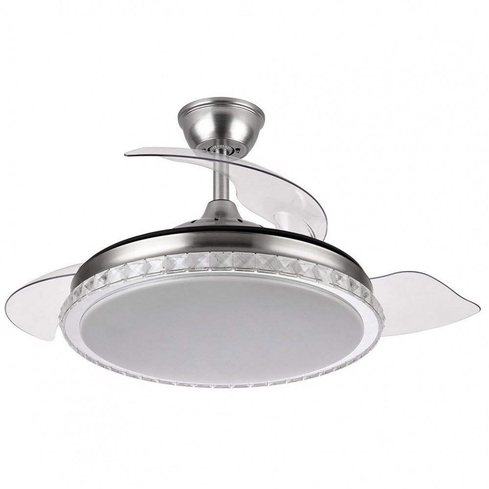Fabrilamp, Ventilador Biliku DC Plegable Niquel 108Ø 72w Mando, Memoria y Temporizador 165191403