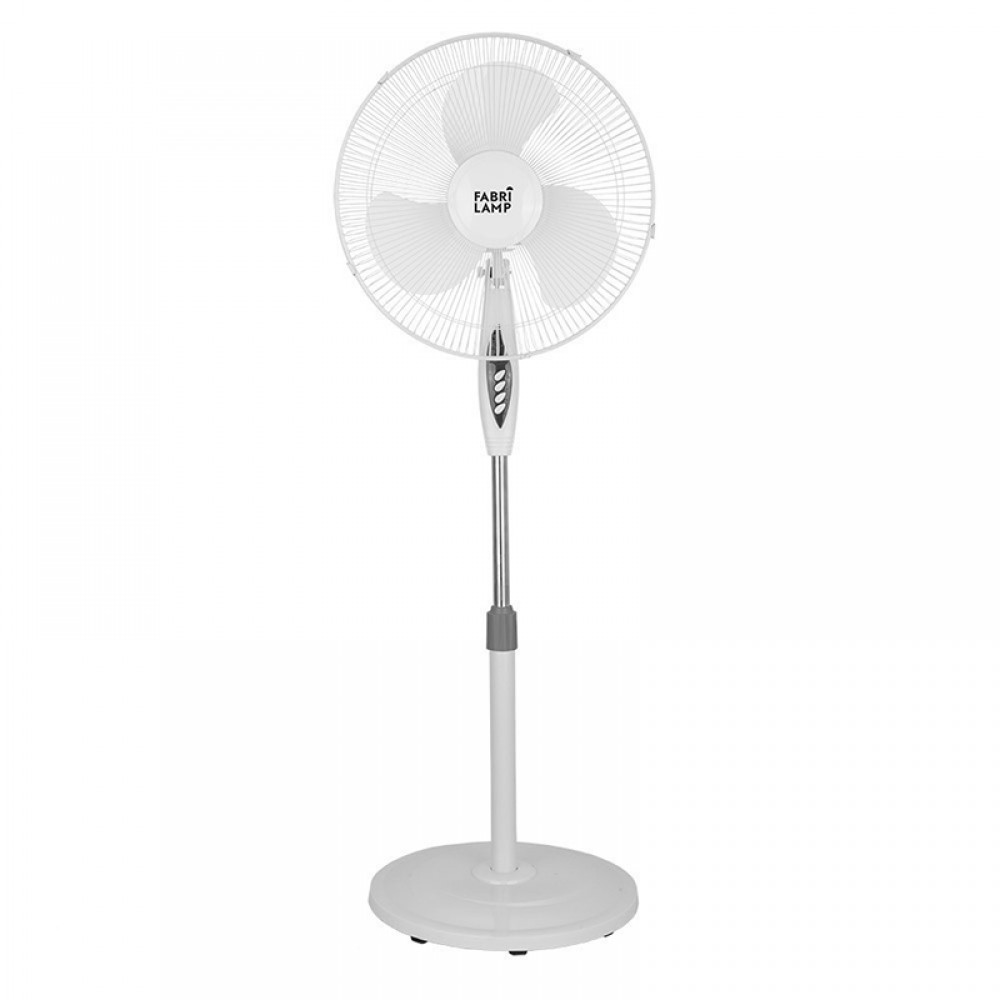 Fabrilamp, Ventilador Bise De Pie Blanco 43Ø 45w Oscilante Mando Y Temporizador 184041001
