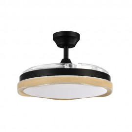 Fabrilamp, Ventilador Blondi DC Negro-Madera Plegable 107Ø 72w 3aspas Mando Memoria Y Temporizador 208791385