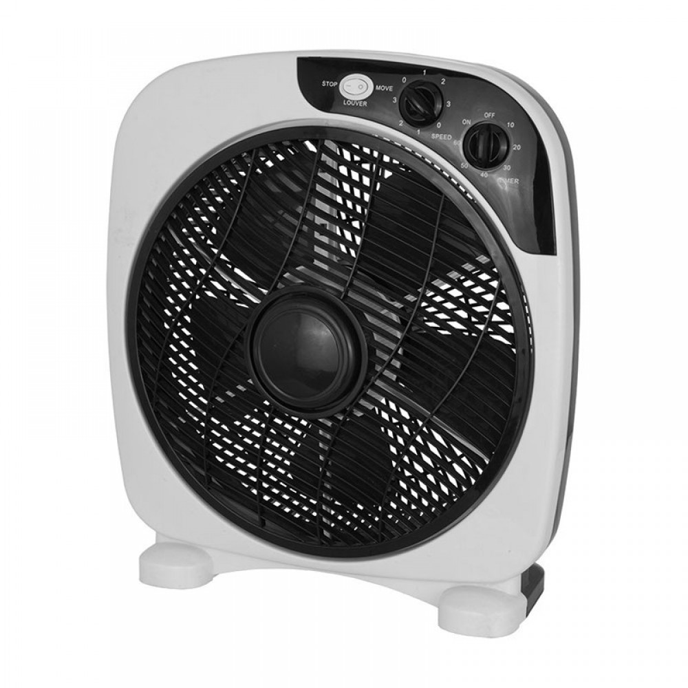 Fabrilamp, Ventilador Borja Sobremesa Blanco-Negro 37Ø 45w 5 Aspas Temporizador 211171026