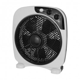 Fabrilamp, Ventilador Borja Sobremesa Blanco-Negro 37Ø 45w 5 Aspas Temporizador 211171026