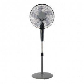 Ventilador Borlon De Pie Negro-Gris 43Ø 55w 5X2aspas Orientable Mando y Temporizador 213941028