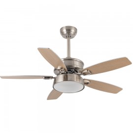 Fabrilamp, Ventilador Braw DC Niquel 106,7Ø 30w Mando Memoria y temporizador 181891510