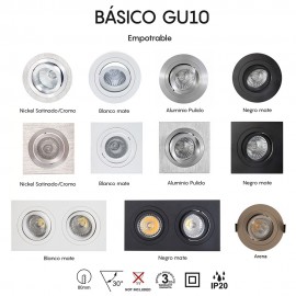 Mantra, Mantra Empotrable BASICO Cuadrado Gu10 C0008