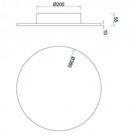 Mantra, Mantra Plafon-aplique LED Bora Bora Negro Mate C0134