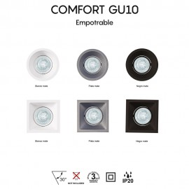 Mantra, Mantra Empotrable COMFORT GU10 Cuadrado Blanco C0162