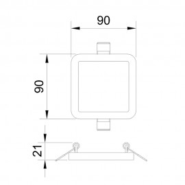 Mantra, Mantra Downlight SAONA Led Square 6W 3000K C0194