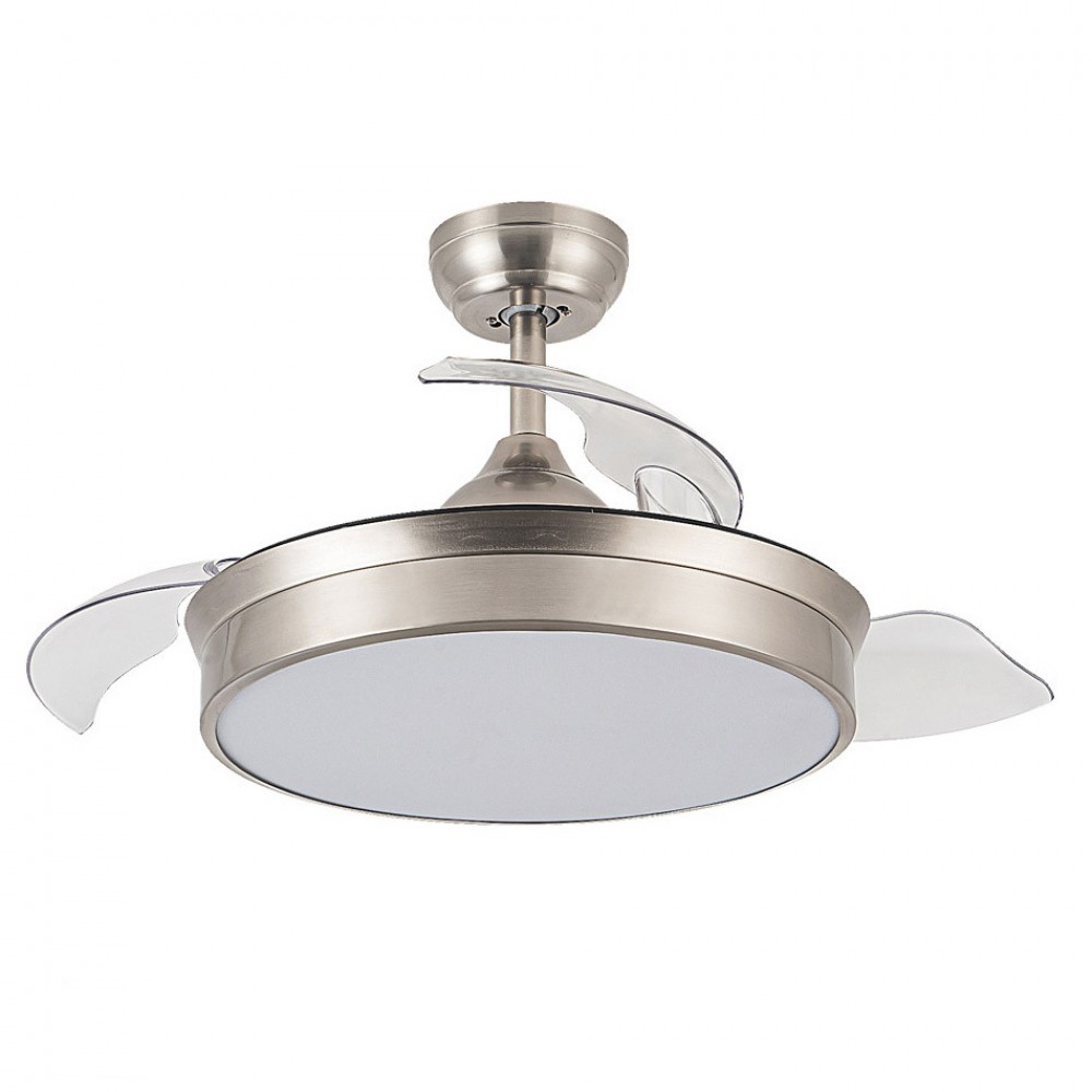 Fabrilamp, Ventilador Mini Cala DC Niquel Plegable 91Ø 48w Mando Memoria y Temporizador 158999003