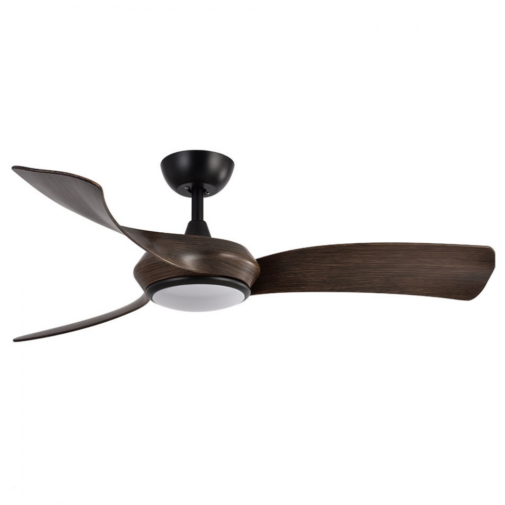 Fabrilamp, Ventilador Cerdeña DC Negro-Roble 132Ø 30w 3Aspas Mando Regulable Memoria y Temporizador 208291336