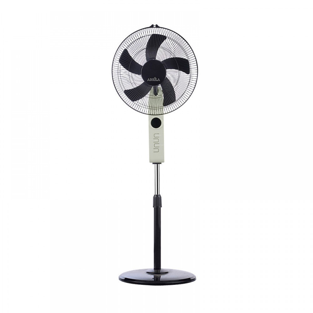 Fabrilamp, Ventilador Circus Beis-Negro De Pie 43Ø 45w 5Aspas Oscilante Mando y Temporizador 207541015