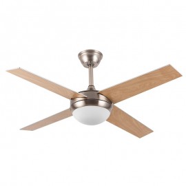 Fabrilamp, Ventilador Ciro DC Niquel 116Ø 2xe27 4Aspas Haya-Wengue Mando y Temporizador 159092433