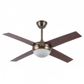 Fabrilamp, Ventilador Ciro DC Cuero 116Ø 2xe27 4Aspas Nogal Mando y Temporizador 159092436