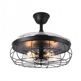 Fabrilamp, Ventilador Concon DC Negro Plegable 107Ø 5xE27 3 Aspas Mando Y Temporizador 188895309