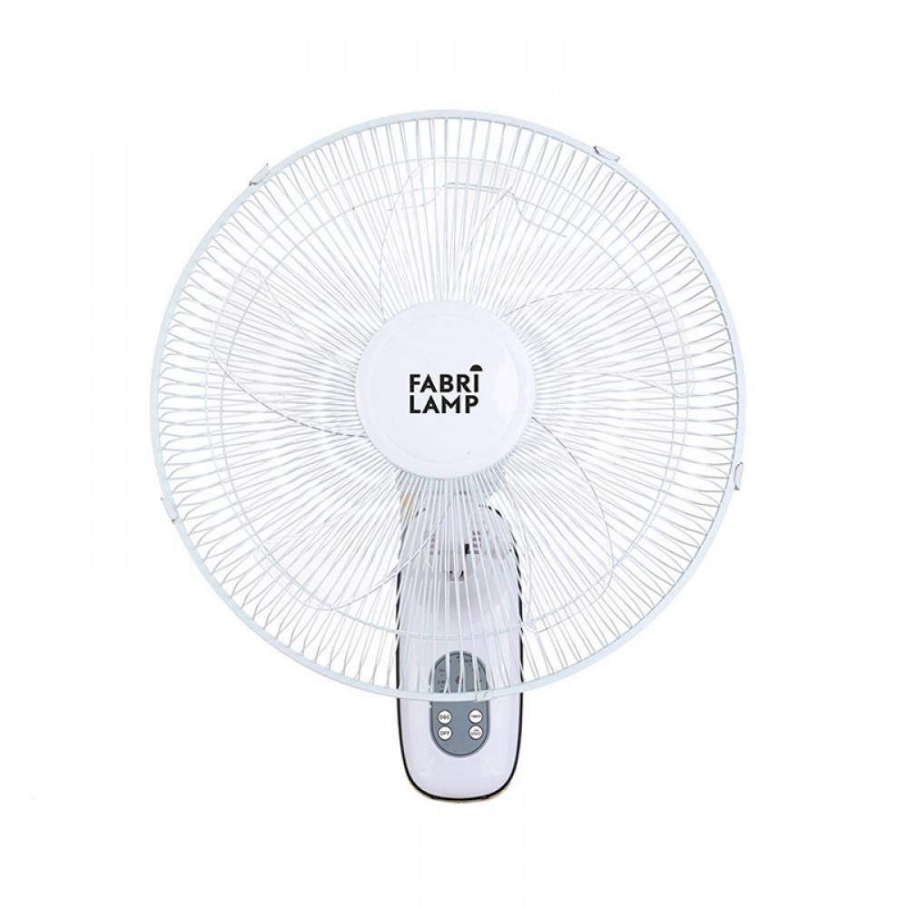 Fabrilamp, Ventilador Cuta De Pared Blanco 43Ø 50w Oscilante y Temporizador 184361001