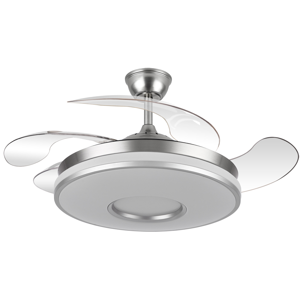 Fabrilamp, Ventilador Dani DC Plegable Niquel 108Ø 72w Mando, Memoria y Temporizador 165391420