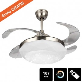 Ventilador Retractil Diamante LED 72w Mando
