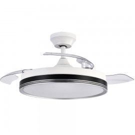 Ventilador Escarcha Dc Blanco-negro Plegable 107Ø 72w 3aspas Mando Memoria Y Temporizador 208591301