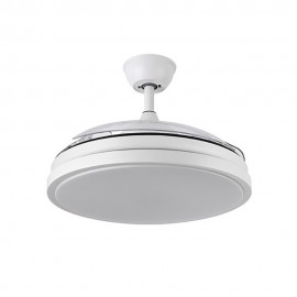 Fabrilamp, Ventilador ESCORPION DC Plegable Metalico Blanco 3aspas 107Ø Ultrasilencioso 59w Regulable Mando Memoria 214591301