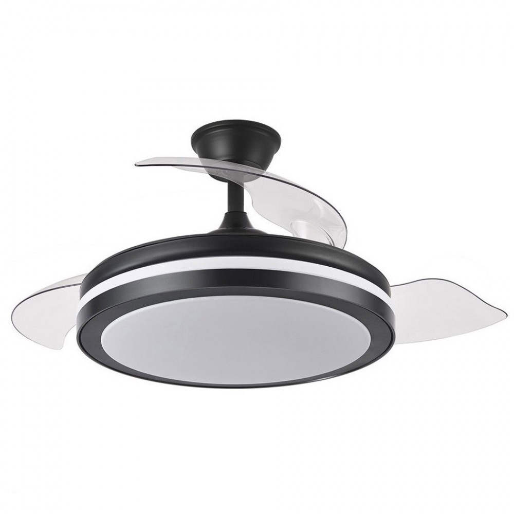 Fabrilamp, Ventilador Esparta DC Negro Plegable 110Ø 72w 3 Aspas Mando Memoria y Temporizador 184791409