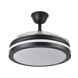Fabrilamp, Ventilador Esparta DC Negro Plegable 110Ø 72w 3 Aspas Mando Memoria y Temporizador 184791409