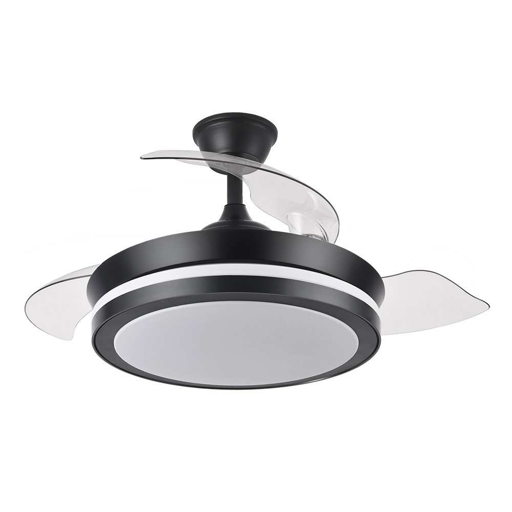 Fabrilamp, Ventilador Mini Esparta DC Negro Plegable 91Ø 72w Mando Memoria y Temporizador 184799009