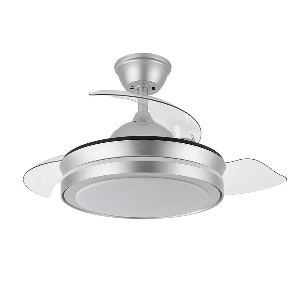 Fabrilamp, Ventilador Mini Esparta DC Plata Plegable 91Ø 72w Mando Memoria y Temporizador 184799010