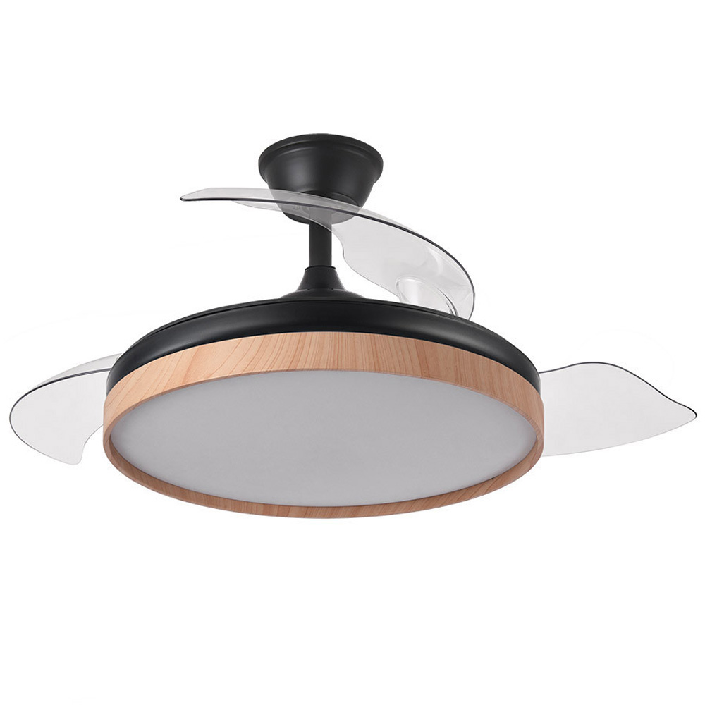 Fabrilamp, Ventilador Evros DC Negro-Haya Plegable 107Ø 72w 3 Aspas Mando Memoria y Temporizador 197091388