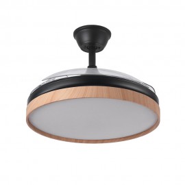 Fabrilamp, Ventilador Evros DC Negro-Haya Plegable 107Ø 72w 3 Aspas Mando Memoria y Temporizador 197091388