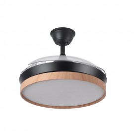 Fabrilamp, Ventilador Mini Evros DC Negro-Haya Plegable 91Ø 72w Mando Memoria y Temporizador 197099088