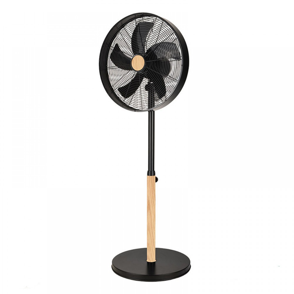 Fabrilamp, Ventilador Falcon De Pie Negro-Haya 45Ø 50w 5aspas Oscilante Y Rotatorio 210641088
