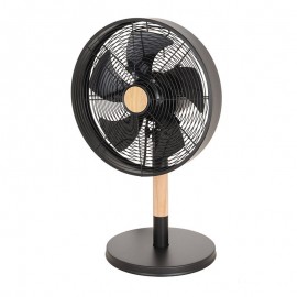 Fabrilamp, Ventilador Falcon Sobremesa Negro-haya 35Ø 45w 5 Aspas Oscilante Y Rotatorio 210671088