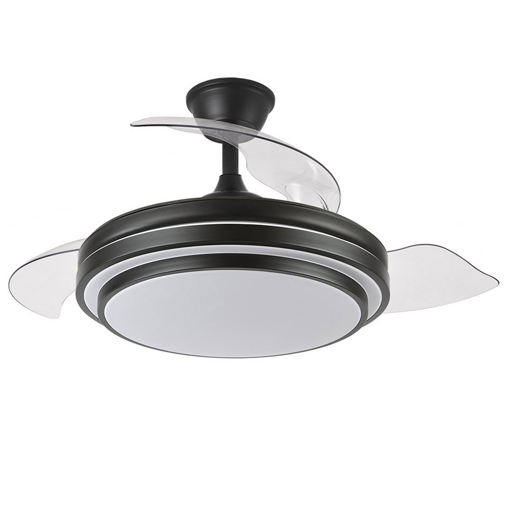 Fabrilamp, Ventilador Ibe DC Negro Plegable 108Ø 72w 3 Aspas Mando Memoria y Temporizador 165291409