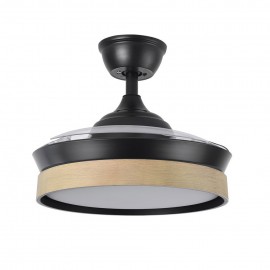 Fabrilamp, Ventilador Mini Iglu DC Negro-Haya Plegable 91Ø 72w Mando Memoria y Temporizador 207099088