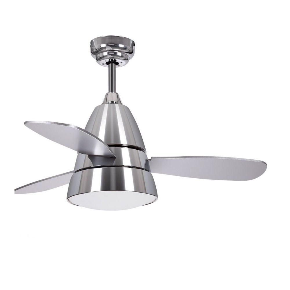 Fabrilamp, Ventilador Iseran Cromo 107Ø 2xe27 3 Aspas Mando 104092320