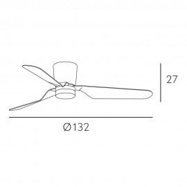 Fabrilamp, Ventilad Kochi DC Marron 132Ø 18w 3 Aspas Marron Mando y Temporizador 129191302
