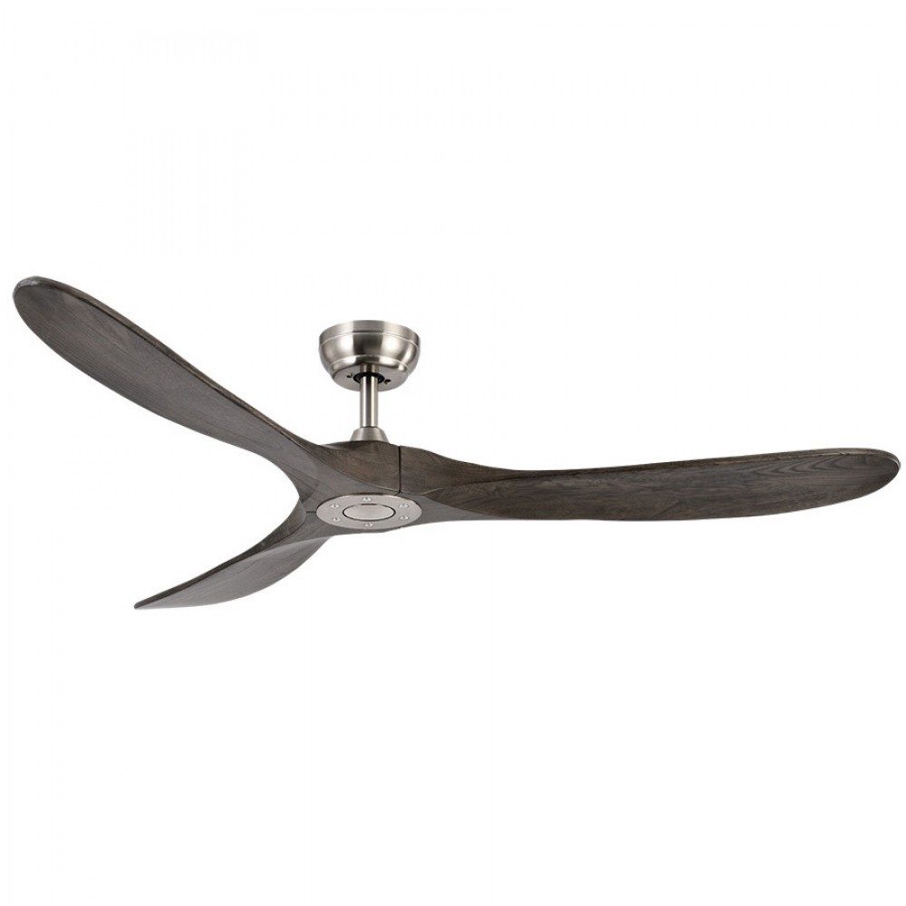 Fabrilamp, Ventilador Marin DC Niquel 152Ø 3 Aspas Roble Sin Luz Mando y Temporizador 129090302