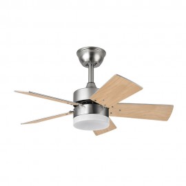 Fabrilamp, Ventilador Marta DC Niquel 76Ø 36W 5 Aspas Haya-plata Mando Memoria y Temporizador 175891533
